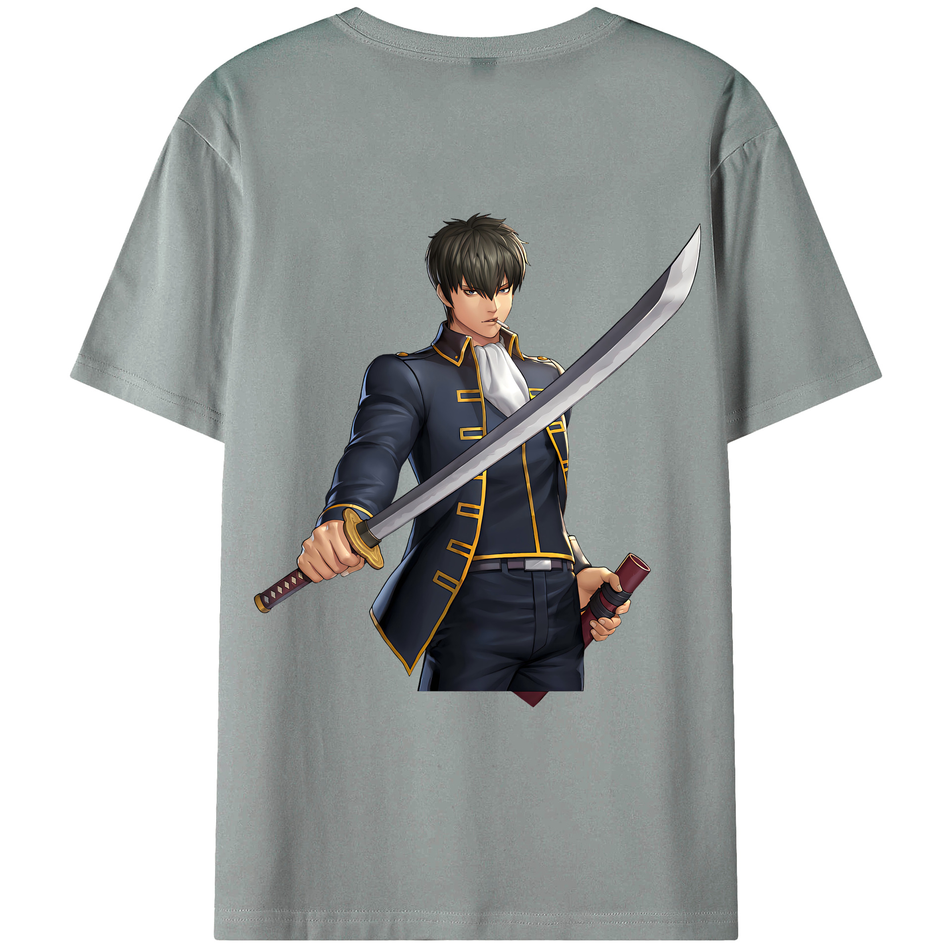 （画像用） ぎんたま 坂田銀時（さかたぎんとき） 神楽 志村新八（しむら しんぱち） GINTAMA Sakata Gintoki Kagura Shimura Shinpachi 綿100％ メンズ半袖Tシャツ（バックプリント） 通気性